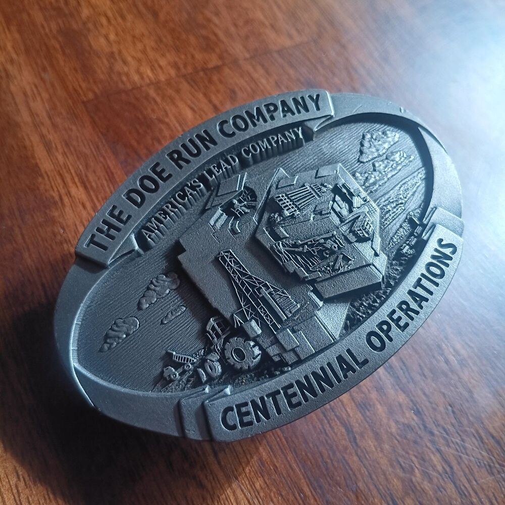 Vtg 89 Doe Run CO Belt Buckle Lead Mining Belt Limited Edition 85/300 Centennial